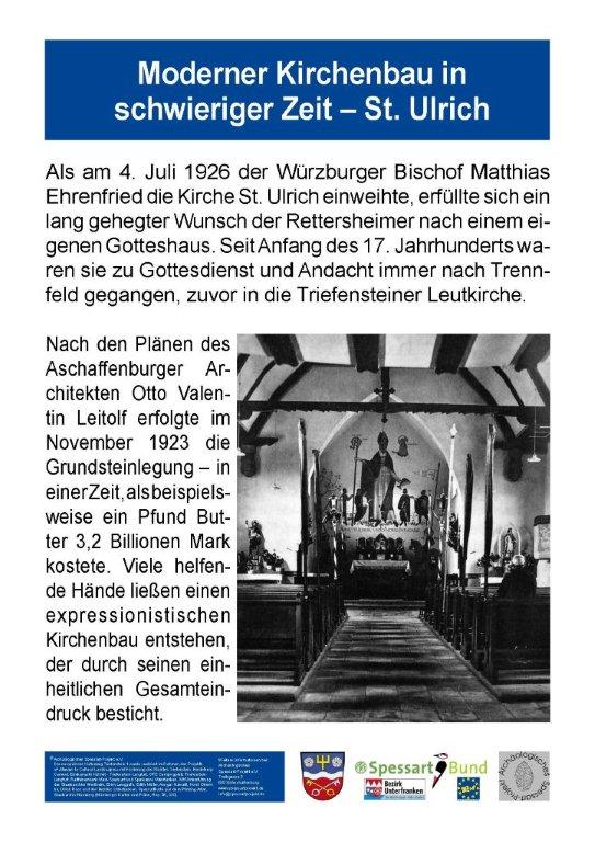 Weg 1 tafel 3-1, Kirchenbau in schwieriger Zeit, St. Ulrich